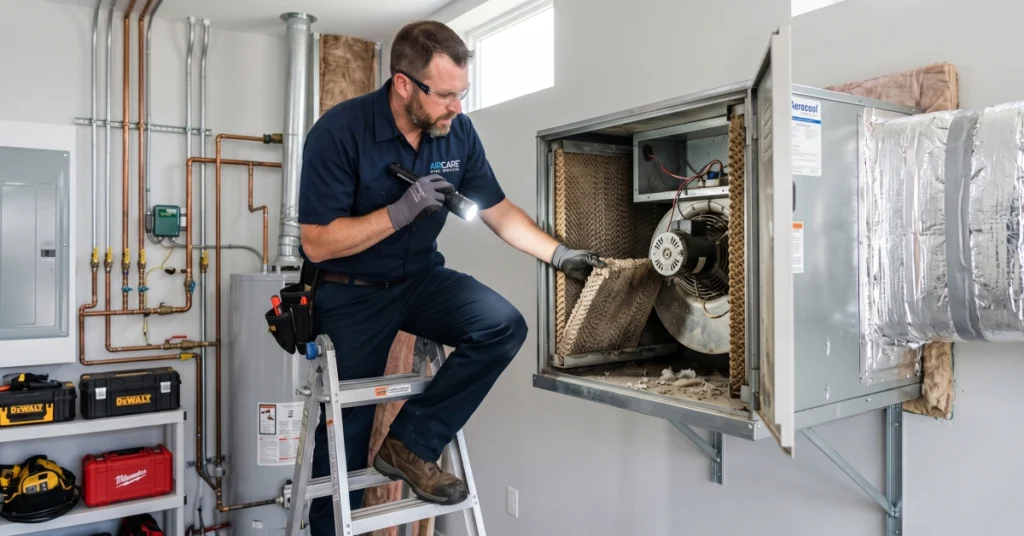 Servicing swamp cooler motor and pads