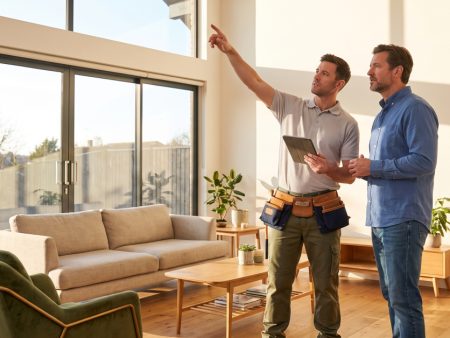 Homeowner reviewing repair estimate indoors
